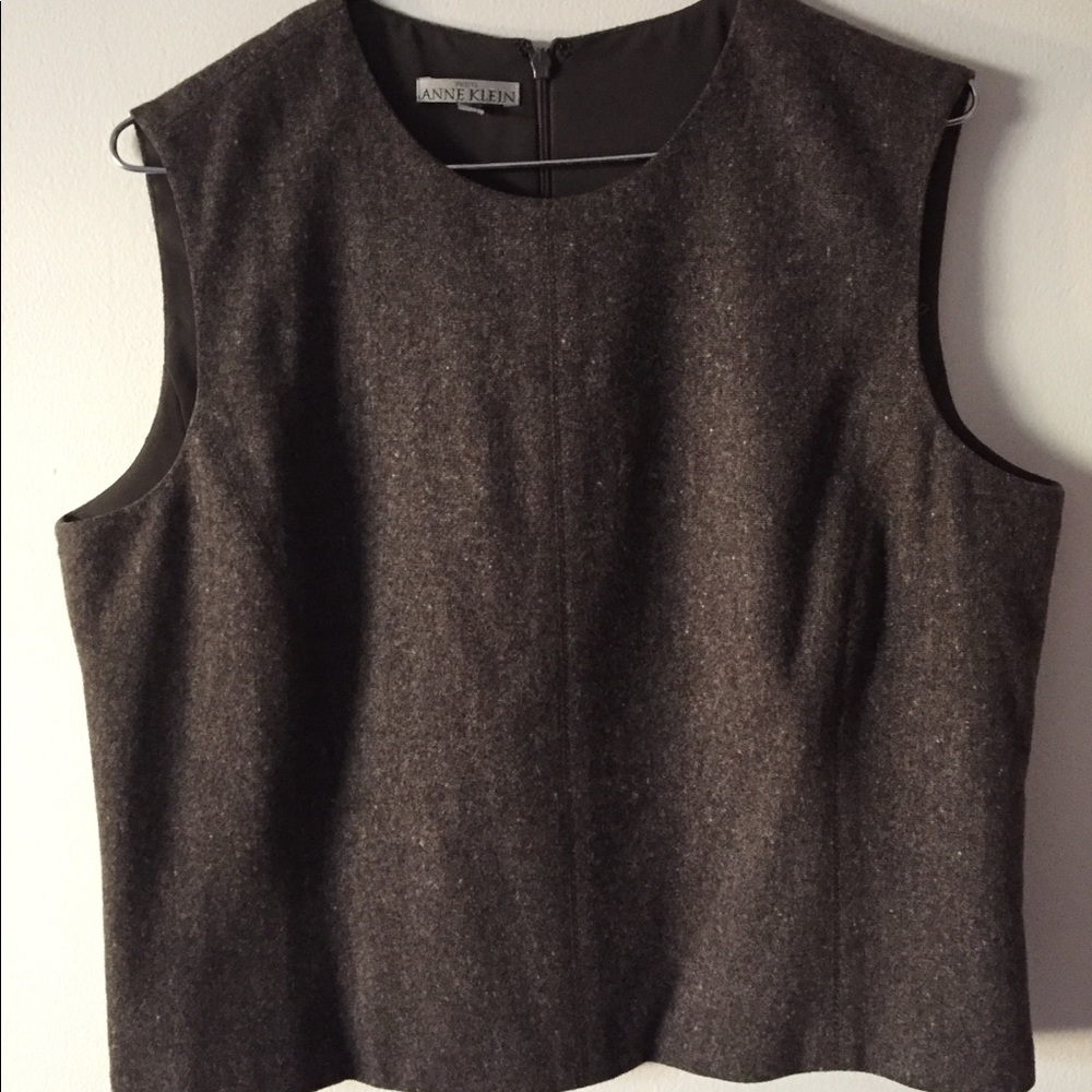 Anne Klein brown wool shell 12P